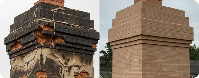 chimney stone wall with modern aesthetic